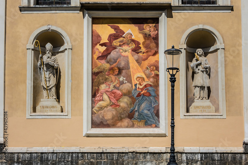 Cathedral of St Nicholas (Cerkev sv Nikolaja, 1701 - 1706). Ljubljana, Slovenia.