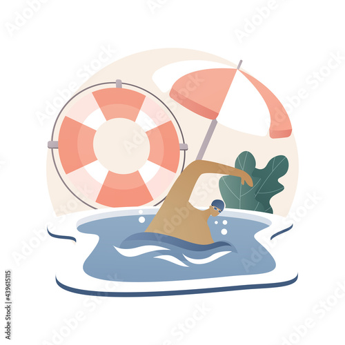 Swimming and lifesaving classes abstract concept vector illustration.
