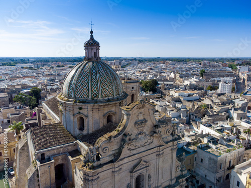 Billede på lærred aerial view of the Basilica Pontificia Minore del Santissimo Rosario in the town