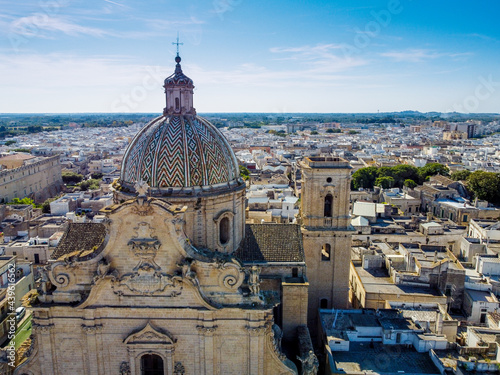 aerial view of the Basilica Pontificia Minore del Santissimo Rosario in the town of Francavilla Fontana