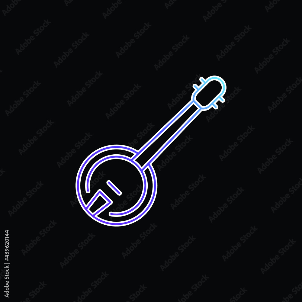 Banjo blue gradient vector icon Banjo blue gradient vector icon