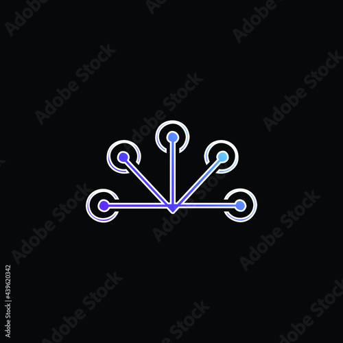 Antenna blue gradient vector icon