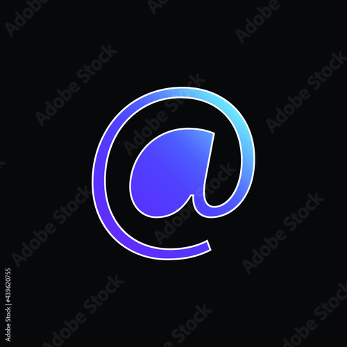 Arroba Symbol blue gradient vector icon