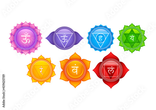 Tantra Sapta Chakra meaning seven meditation wheel various focal points used in a variety of ancient meditation practices photo