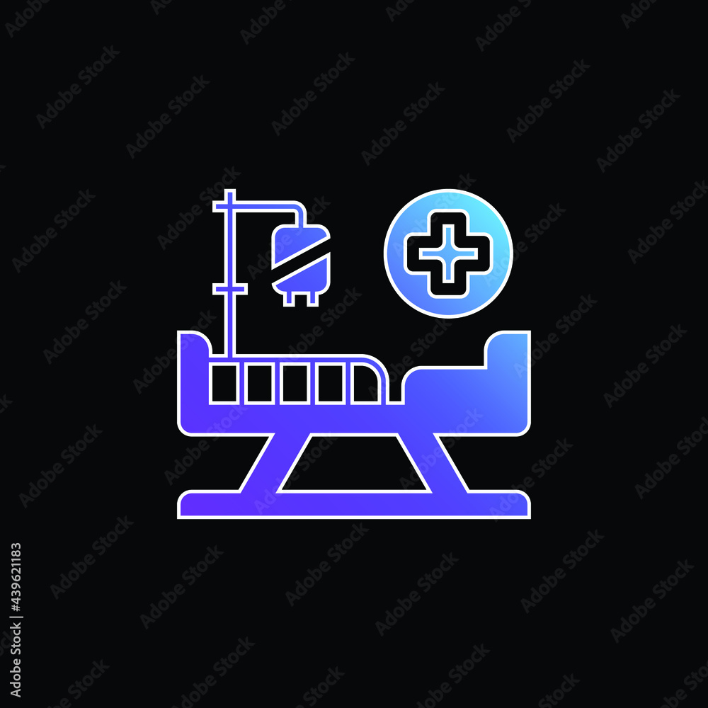 Bed blue gradient vector icon Bed blue gradient vector icon