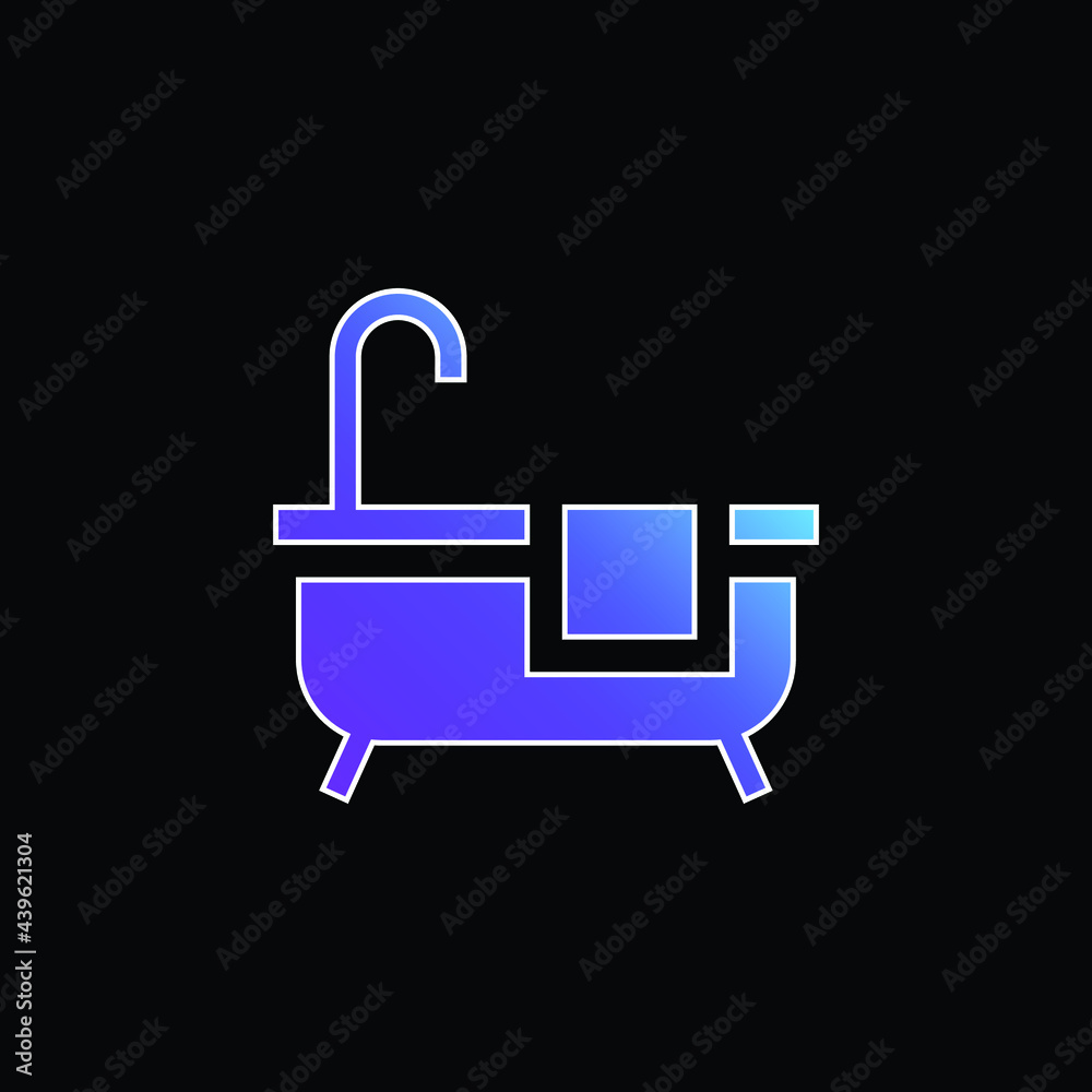 Bath blue gradient vector icon Bath blue gradient vector icon