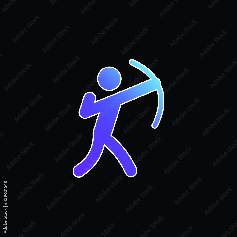 Archery blue gradient vector icon