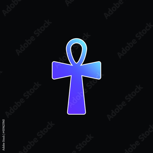Ankh Cross blue gradient vector icon