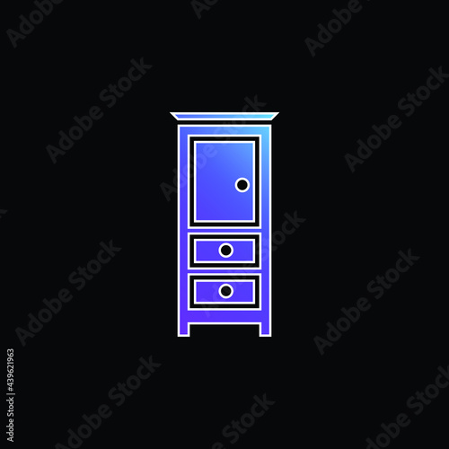 Bedroom Drawers Furniture blue gradient vector icon