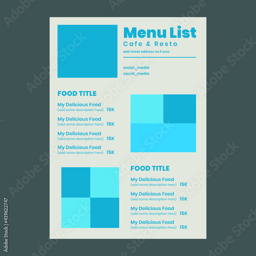 Flyer menu design template editable file vector