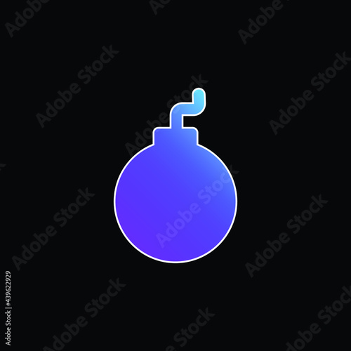 Bomb blue gradient vector icon photo