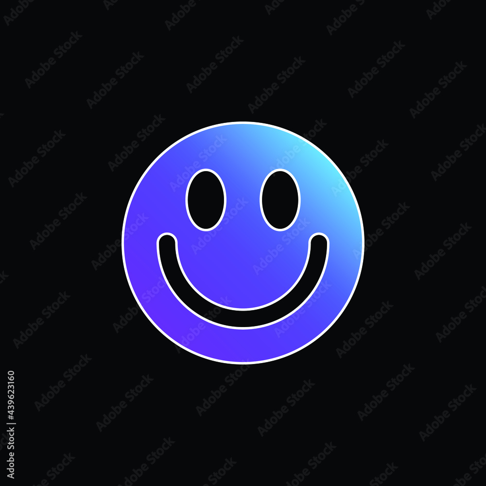 Fototapeta premium Big Smiley Face blue gradient vector icon