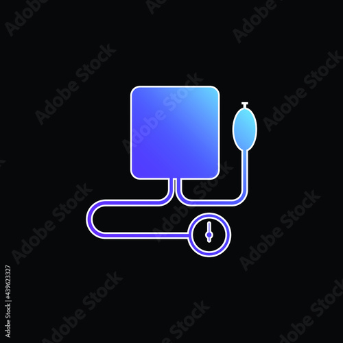 Blood Pressure Gauge blue gradient vector icon