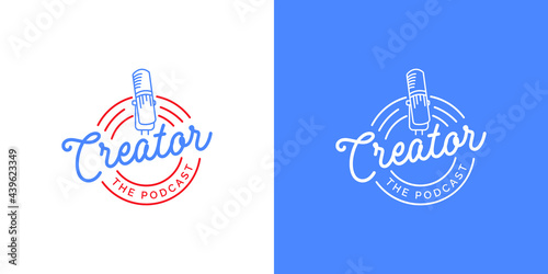 Podcast creators logo design concept