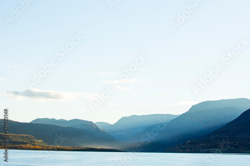 Autumn sunset and landscape in northern Norway. Europe