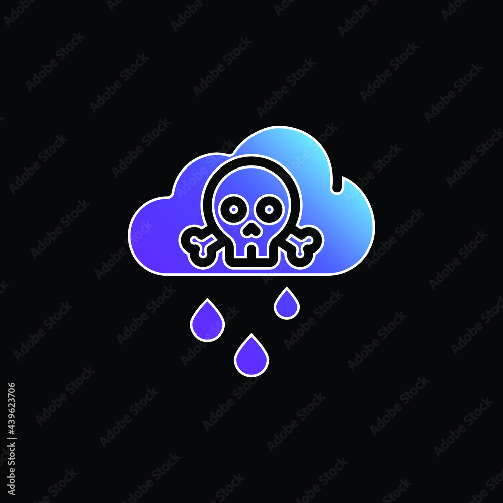 Acid Rain blue gradient vector icon Acid Rain blue gradient vector icon