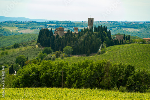 The ancient medieval village of Badia a Passignano Florence Italy