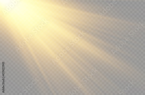Sunlight with bright explosion, rays of light.