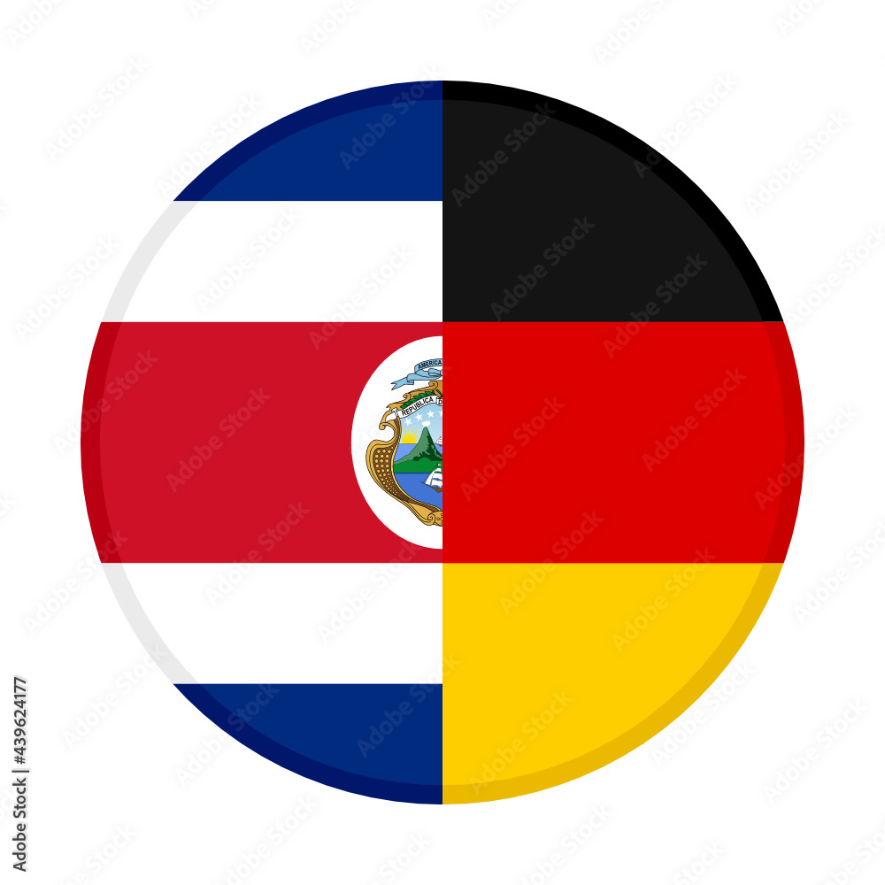 round icon with costa rica and germany flags isolated on white background
round icon with costa rica and germany flags isolated on white background