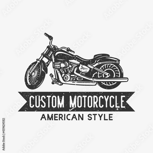 logo design custom motorcycle american style with motorcycle vintage illustration