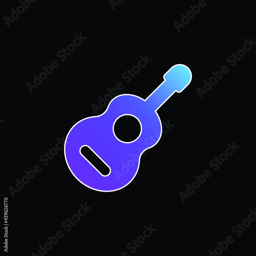 Acoustic Guitar blue gradient vector icon