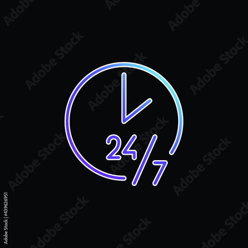 24 Hours blue gradient vector icon