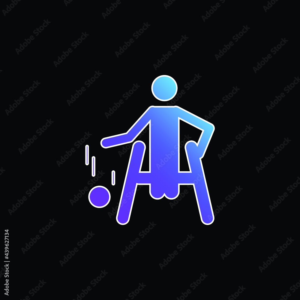 Basketball Paralympic Silhouette blue gradient vector icon Basketball Paralympic Silhouette blue gradient vector icon