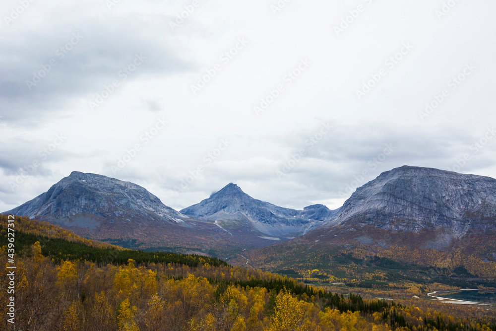 Autumn landscape and mountains in South of Norway Autumn landscape and mountains in South of Norway
