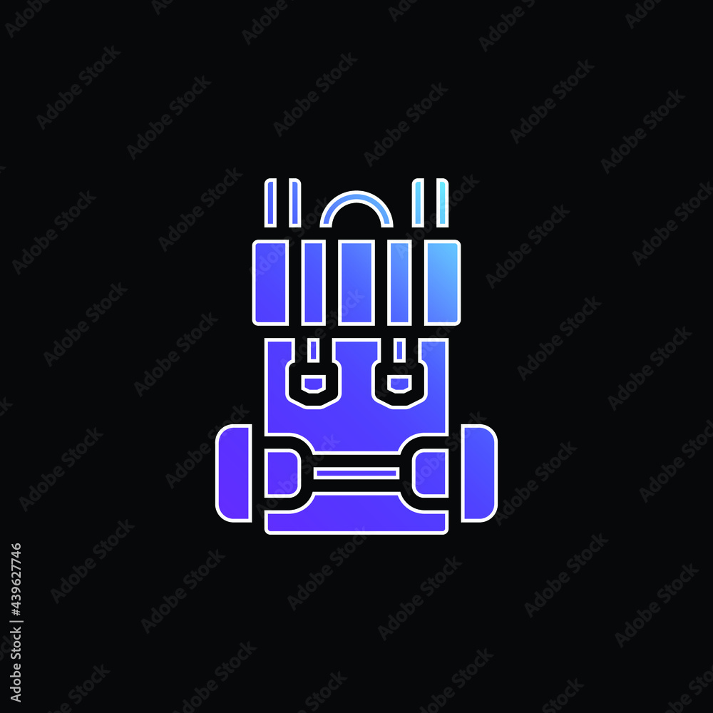 Backpack blue gradient vector icon Backpack blue gradient vector icon