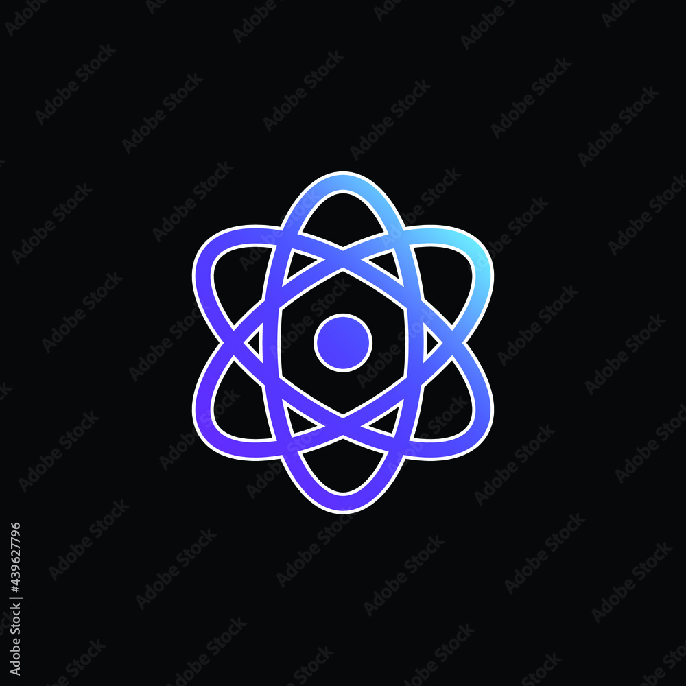 Atom blue gradient vector icon
