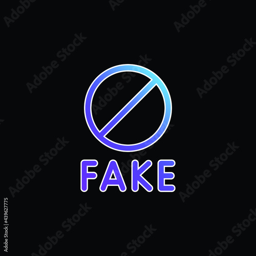 Banned blue gradient vector icon