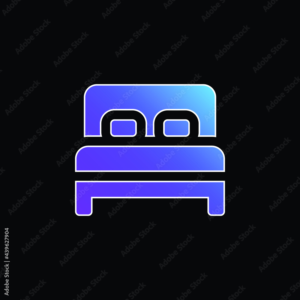 Bed blue gradient vector icon