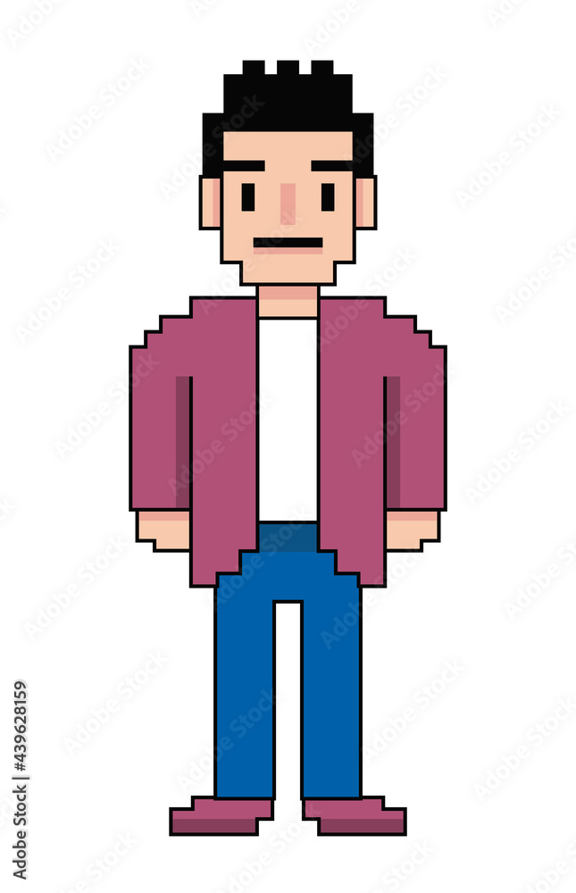 pixelated young man avatar pixelated young man avatar