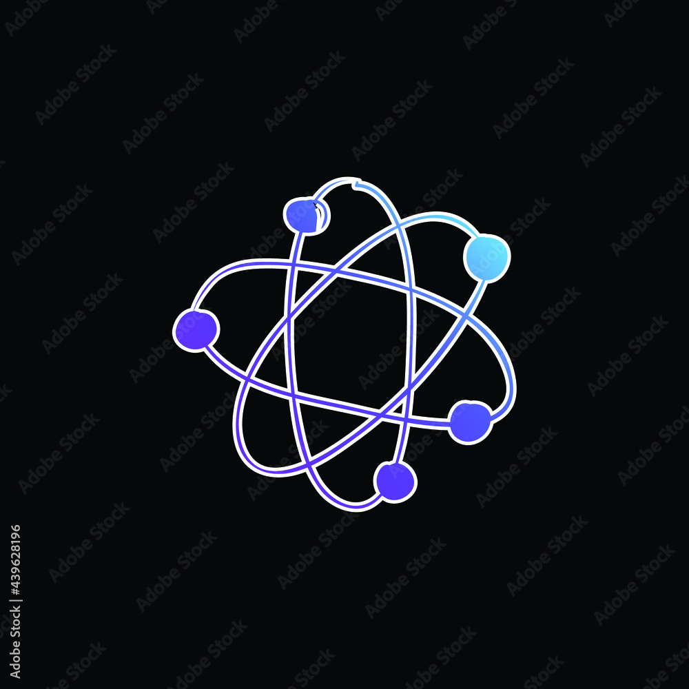 Atom blue gradient vector icon Atom blue gradient vector icon