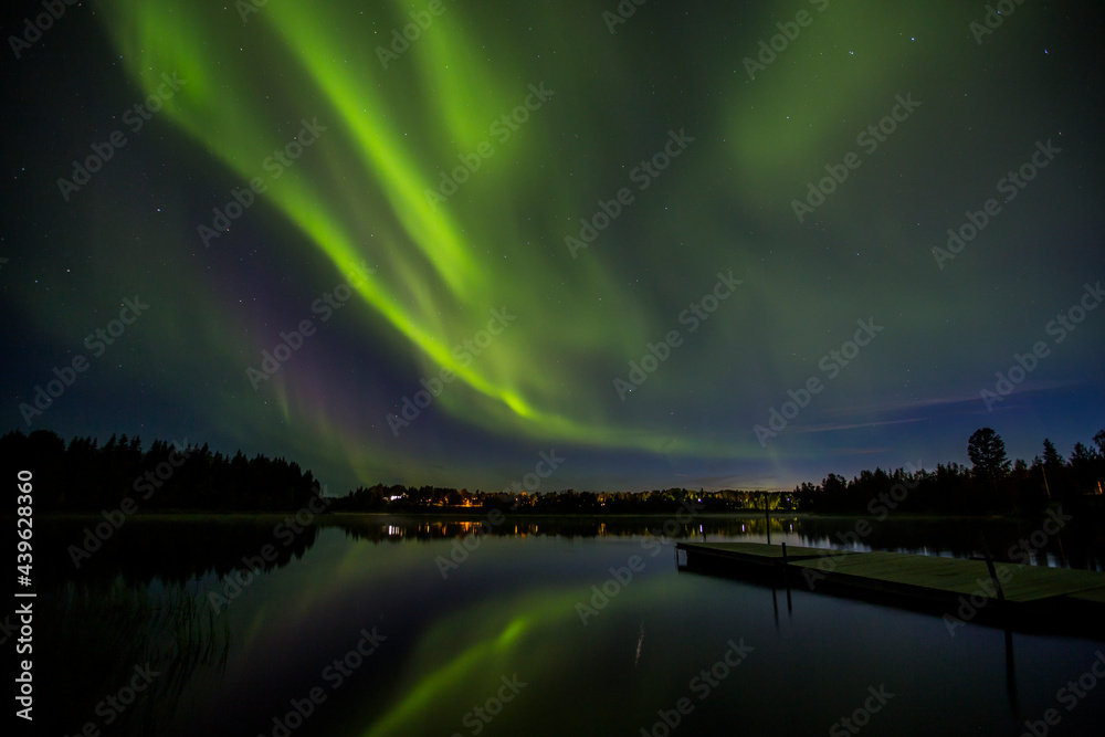 Northern lights in Kiruna, Lapland, Northern Sweden