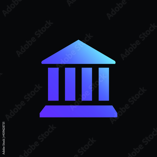 Bank blue gradient vector icon