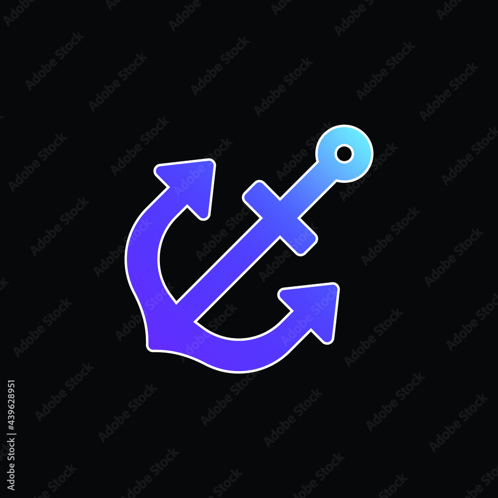 Anchor blue gradient vector icon Anchor blue gradient vector icon