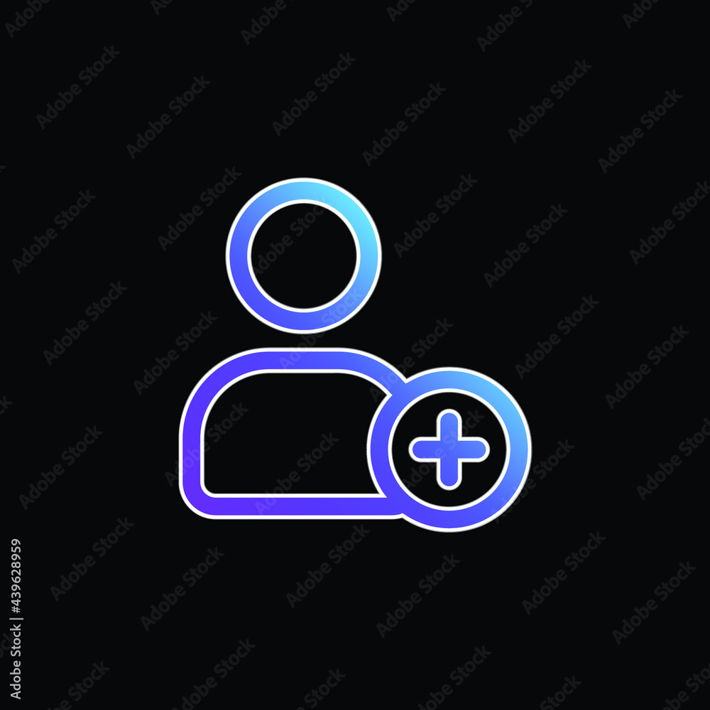 Add A Person Outlined Interface Sign blue gradient vector icon Add A Person Outlined Interface Sign blue gradient vector icon