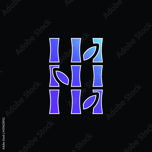 Bamboo blue gradient vector icon
