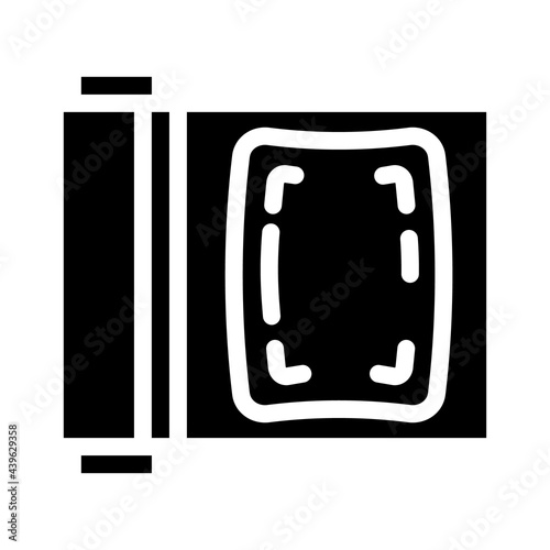 cling film plastic glyph icon vector. cling film plastic sign. isolated contour symbol black illustration