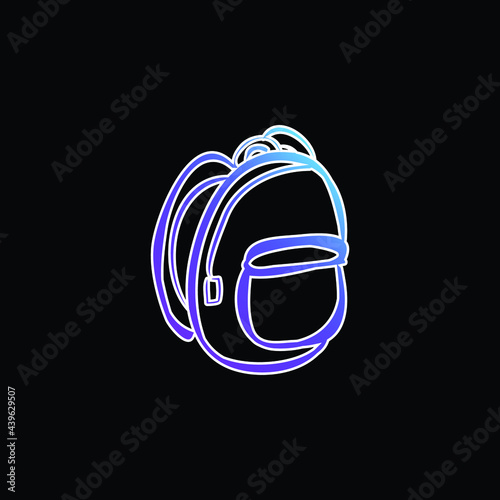 Backbag Hand Drawn Outline blue gradient vector icon