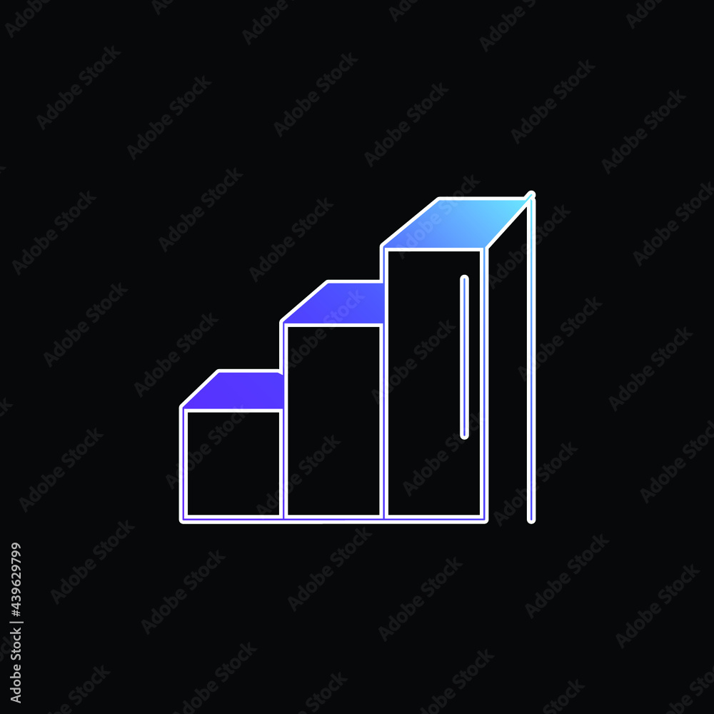 Ascendant Bars Graphic blue gradient vector icon Ascendant Bars Graphic blue gradient vector icon