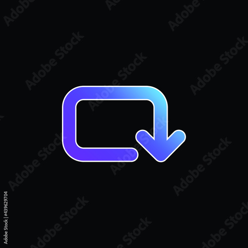 Arrow Of Rounded Rectangular Clockwise Rotation blue gradient vector icon