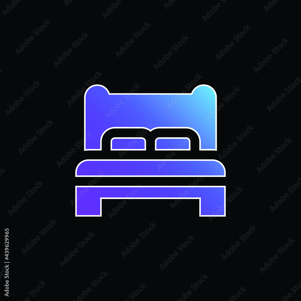 Bed blue gradient vector icon
