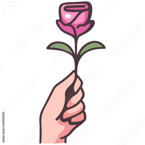 hand holding rose icon