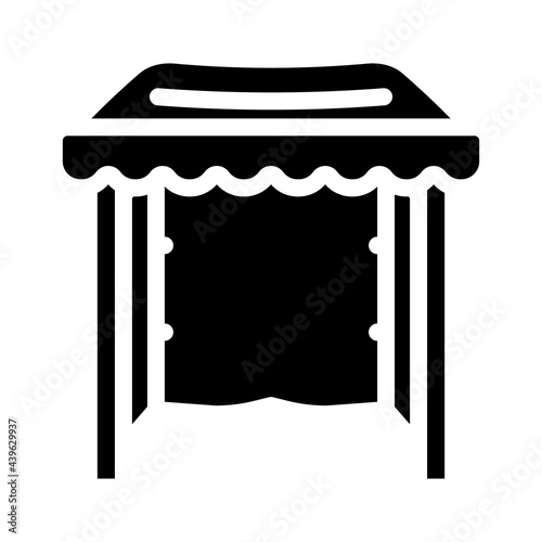 tent from plastic material glyph icon vector. tent from plastic material sign. isolated contour symbol black illustration