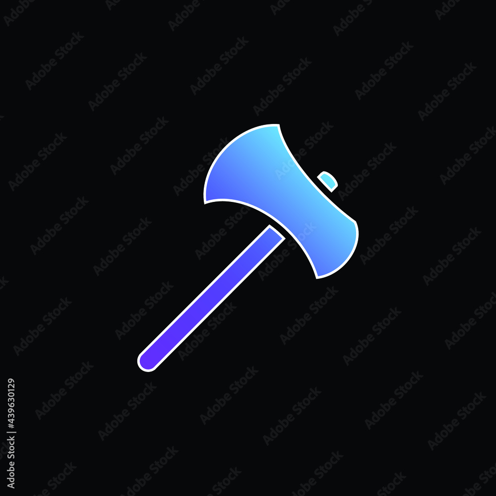 Axe Tool Outline blue gradient vector icon Axe Tool Outline blue gradient vector icon