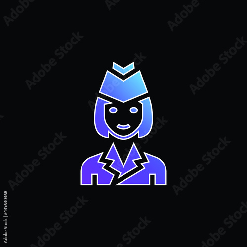 Air Hostess blue gradient vector icon