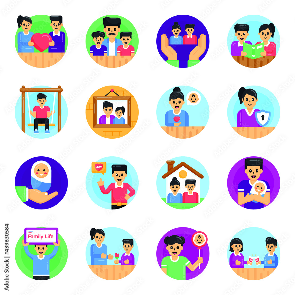 Family Love Flat Round Icons Pack
Family Love Flat Round Icons Pack