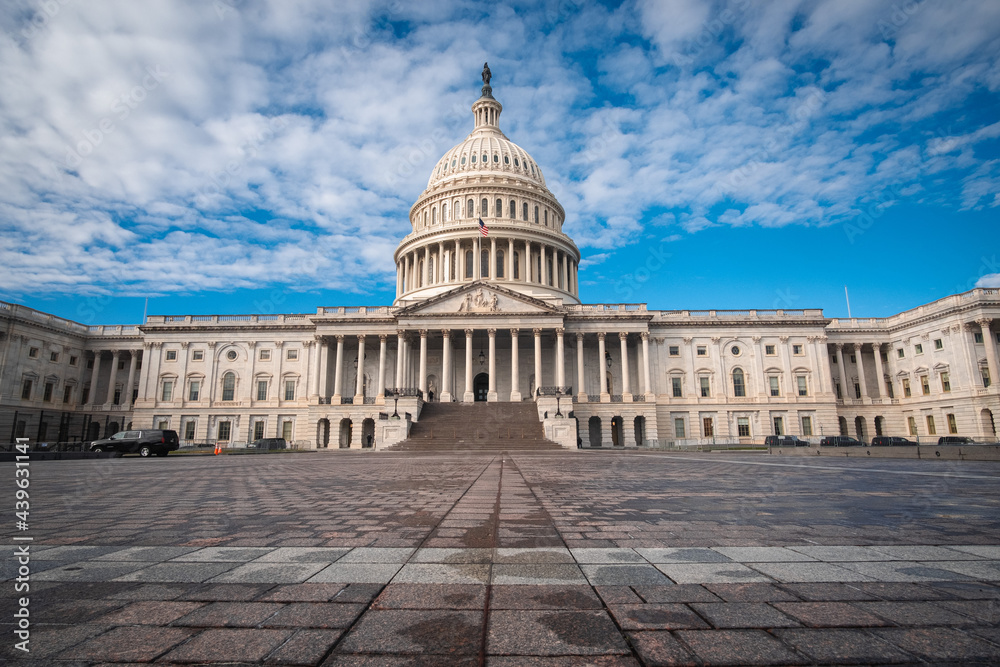 La place du Capitole complètement désertée à Washington D.C. aux États-Unis pendant le Covid-19.